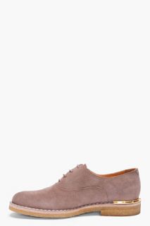 Marc Jacobs Taupe Suede And Gold Oxfords for men