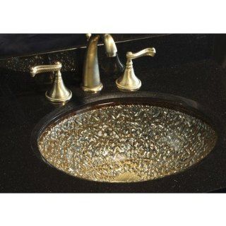Pebble Undermount/Drop In Bathroom Sink Finish Champagne Gold