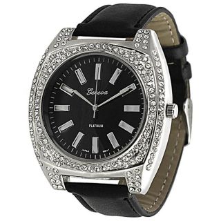 Geneva Platinum Womens Rhinestone accented Watch