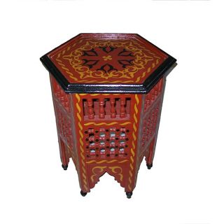Handpainted Arabesque Wooden End Table (Morocco) Today: $214.99