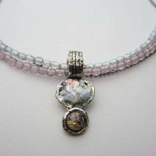 Sterling Silver Ancient Roman and Murano Glass Necklace (Israel