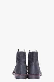 Alexander McQueen Black Raw Suede Boots for men