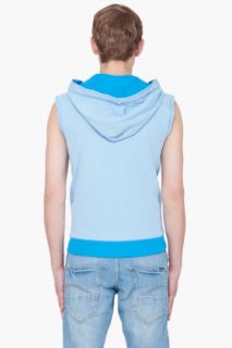 G Star Blue Hooded Climber Vest for men