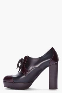 Marni Black & Brown Leather Heeled Derbies for women