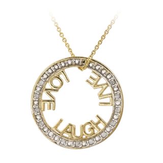DB Designs 18k Gold over Silver 1/8ct TDW Diamond Live Laugh Love
