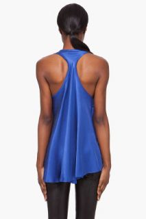 Pierre Balmain Blue Silk Tank Top for women