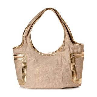 Vintage Reign Womens The O Tote Beige and Gold Hobo Handbag Today