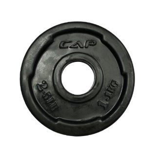 CAP Barbell 2.5 lb Black Olympic Rubber Grip Plate Sports