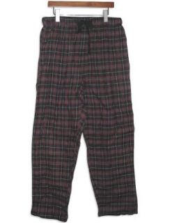 State O Maine   Mens Plaid Flannel Pajama Pant, Black, Red