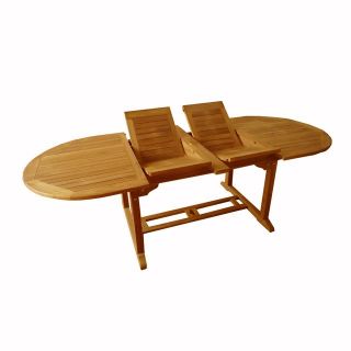 Table extensible Ovale en teck 196/296x110 cm   Achat / Vente TABLE DE