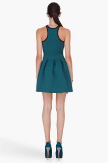 T By Alexander Wang Green Pleated Neoprene Dress for women