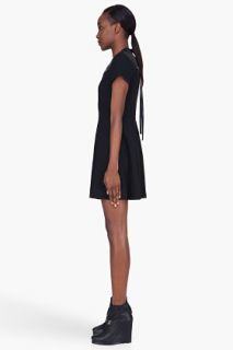 Proenza Schouler Black Leather Detailed Shift Dress for women