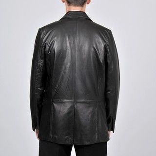 Knoles & Carter Mens Black Leather 2 button Blazer