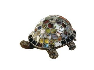 Dale Tiffany 7908/816A Blue Turtle Accent Lamp, Antique Bronze and Art