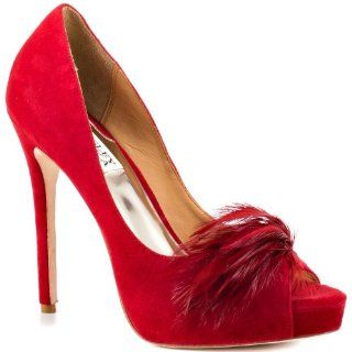  Womens Shoe Ginnie   Red Leather by Badgley Mischka Shoes