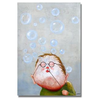 Blowing Bubbles Hand painted Canvas Art