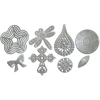 Boxed Filigree Embellishment Assortment 80 Pieces Old Silver 4 (8