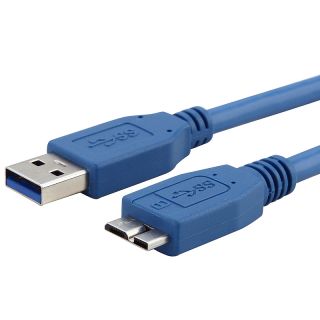 Blue 6 feet Super Speed USB 3.0 Type A B Micro Cable M/ M