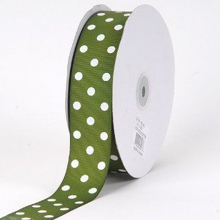 Old Willow with White Dots Grosgrain Ribbon Polka Dot 7/8