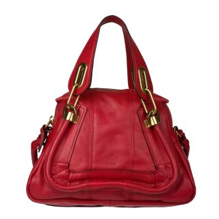Chloe Paraty Small Red Leather Satchel