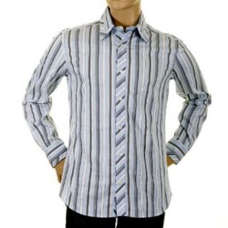 D&G, Dolce & Gabbana blue striped shirt: Clothing