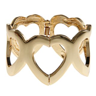Alexa Starr Goldtone Open Heart Hinged Cuff Bracelet Today $14.99