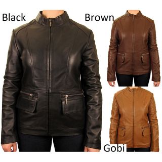 Knoles & Carter Womens Bellow pocket Leather Jacket