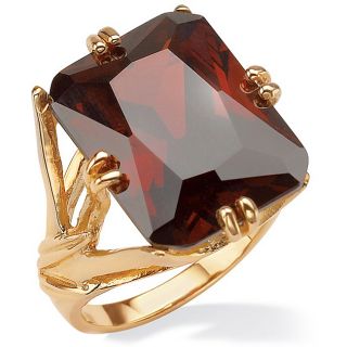 Lillith Star 14k Goldplated Red Cubic Zirconia Branch Ring