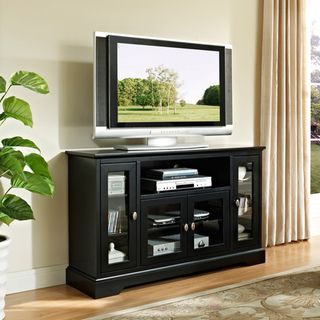 Black 52 inch Highboy Style Wood TV Stand