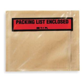 3M PLE T1 PL Packing List Envelope, Clear, PK 1000
