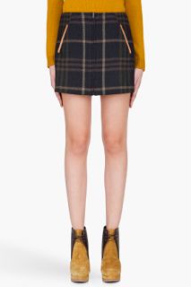 Thakoon Addition Dark Green Plaid Miniskirt for women