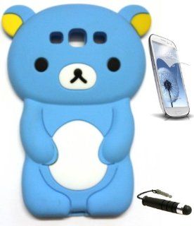 BUKIT CELL BLUE Bear 3D Cartoon Soft Silicone Skin Case