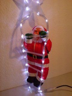 Deko Weihnachtsmann auf Leiter, LED beleuchtet Beleuchtung