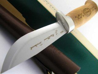 Marttiini Skinner Engraved Birch Wood Handle Knife Made in Finland