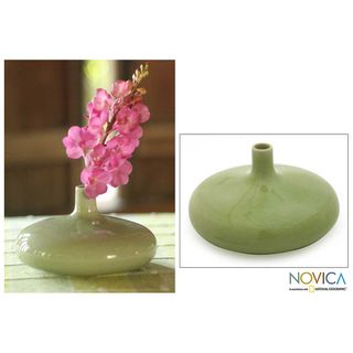 Celadon Ceramic Classic Green Vase (Thailand)