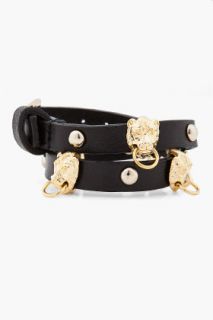 Fallon Black Leather Wrap Bracelet for women