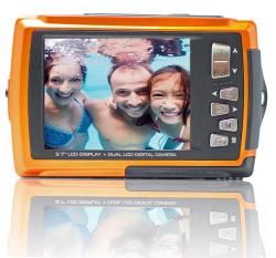 Aqua 5800 Orange (with Micro 4GB) 18 MP Dual Screen Waterproof Digital