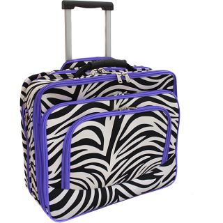 World Traveler Purple Trim Zebra Fashion Print Womens Rolling 17 inch