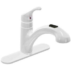 Moen 87316W White Single Pull Out Faucet