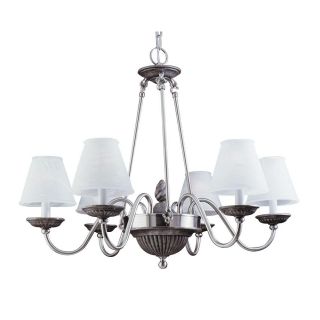 Brushed Nickel and Pewter 6 light Chandelier