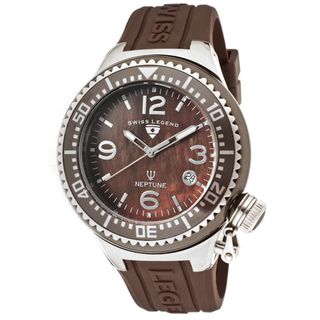 Swiss Legend Unisex Neptune Ceramic Brown Silicone Watch