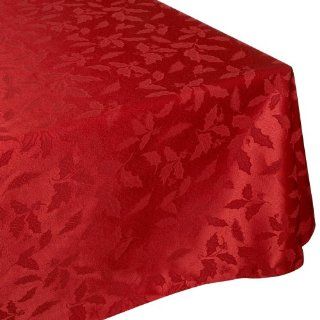 Lenox Holly Damask 60 by 140 Inch Tablecloth, Red Home