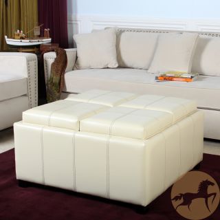 Christopher Knight Home Dartmouth Four Sectioned Cream Bonded Leather