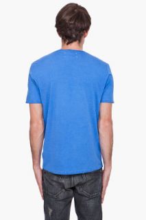 Maison Martin Margiela Blue V neck T shirt for men