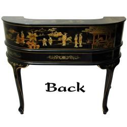 Black Lacquer Ladys Desk with Gold Chinoiserie (China)