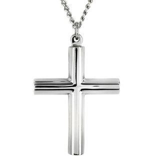 Titanium Cylindrical Cross Necklace