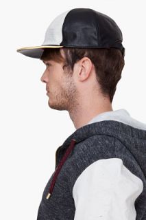 Marc Jacobs Black Contrast Leather Cap for men