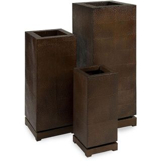of 3 Metal Argento Tall Stipple Planters Today $445.99