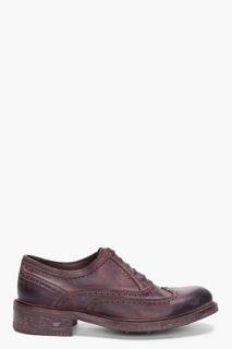 N.D.C. Made by Hand Dark Brown Waxed Country Brogues for men