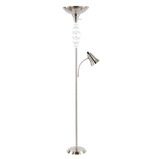 Halo Brushed Nickel Torchiere Reader Light Lamp
